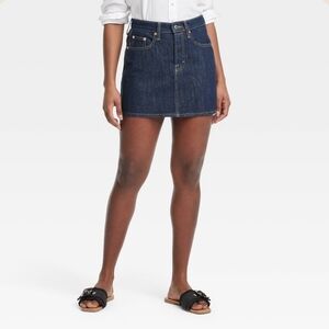 Universal Thread Mid-Rise Denim Mini Skirt Dark Wash Size 12R NWT